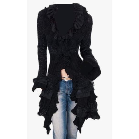 Carmen by Dance in Brazil Victorian Gothic Witchy Open Front Knit Sweater, OSFM - Picture 1 of 12